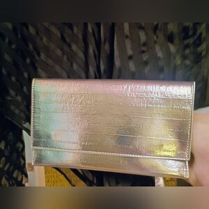New AKIRA Chic Metallic Silver Clutch